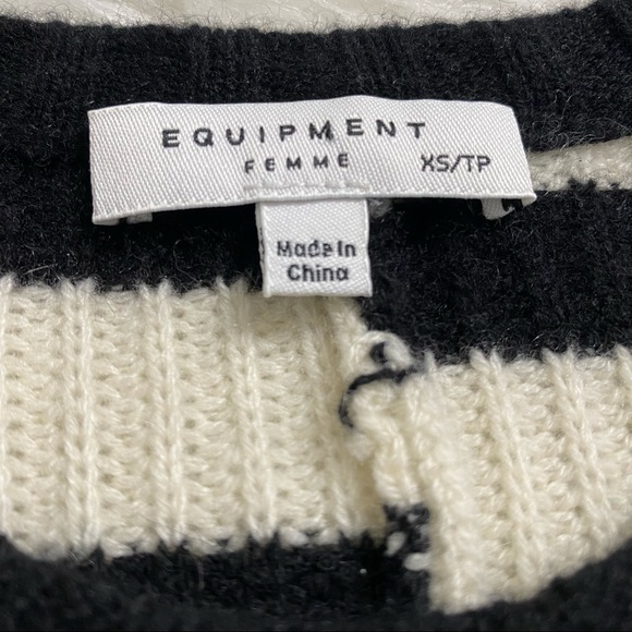 EQUIPMENT FEMME Black and White Sweater - Picture 4 of 4